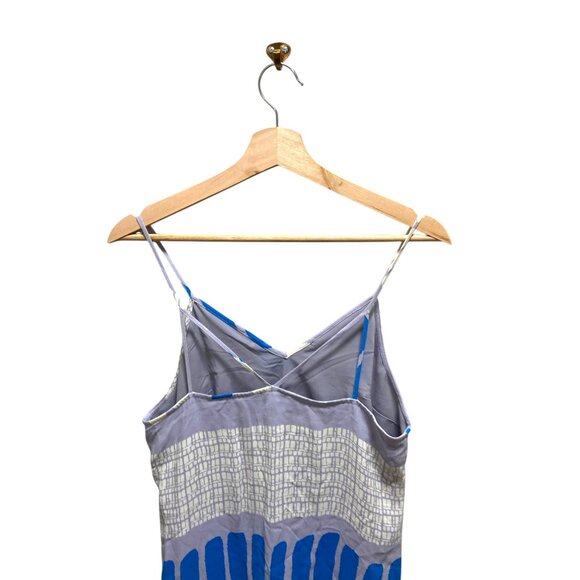 Addison For Anthropologie 100% Silk Slip Dress Blue Size M Coastal Beach Summer - Picture 10 of 13